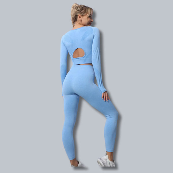 Seamless Women Sportswear Yoga Set Gym Clothing Tracksuit Long Sleeve Crop Top High Waist Leggings for Fitness Sports Short Suit