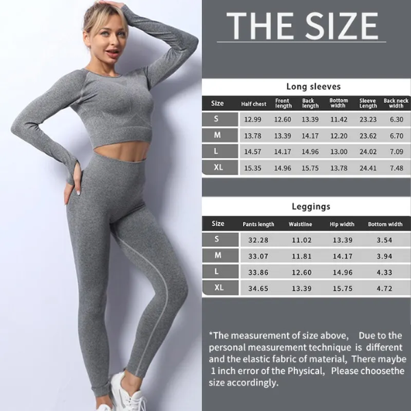 Seamless Women Sportswear Yoga Set Gym Clothing Tracksuit Long Sleeve Crop Top High Waist Leggings for Fitness Sports Short Suit