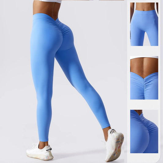 Scrunch Butt Gym Leggings Sexy V Waist Push Up Leggings Women Fiteness Leggings Naked Feeling Yoga Pants Workout Tights Leggings