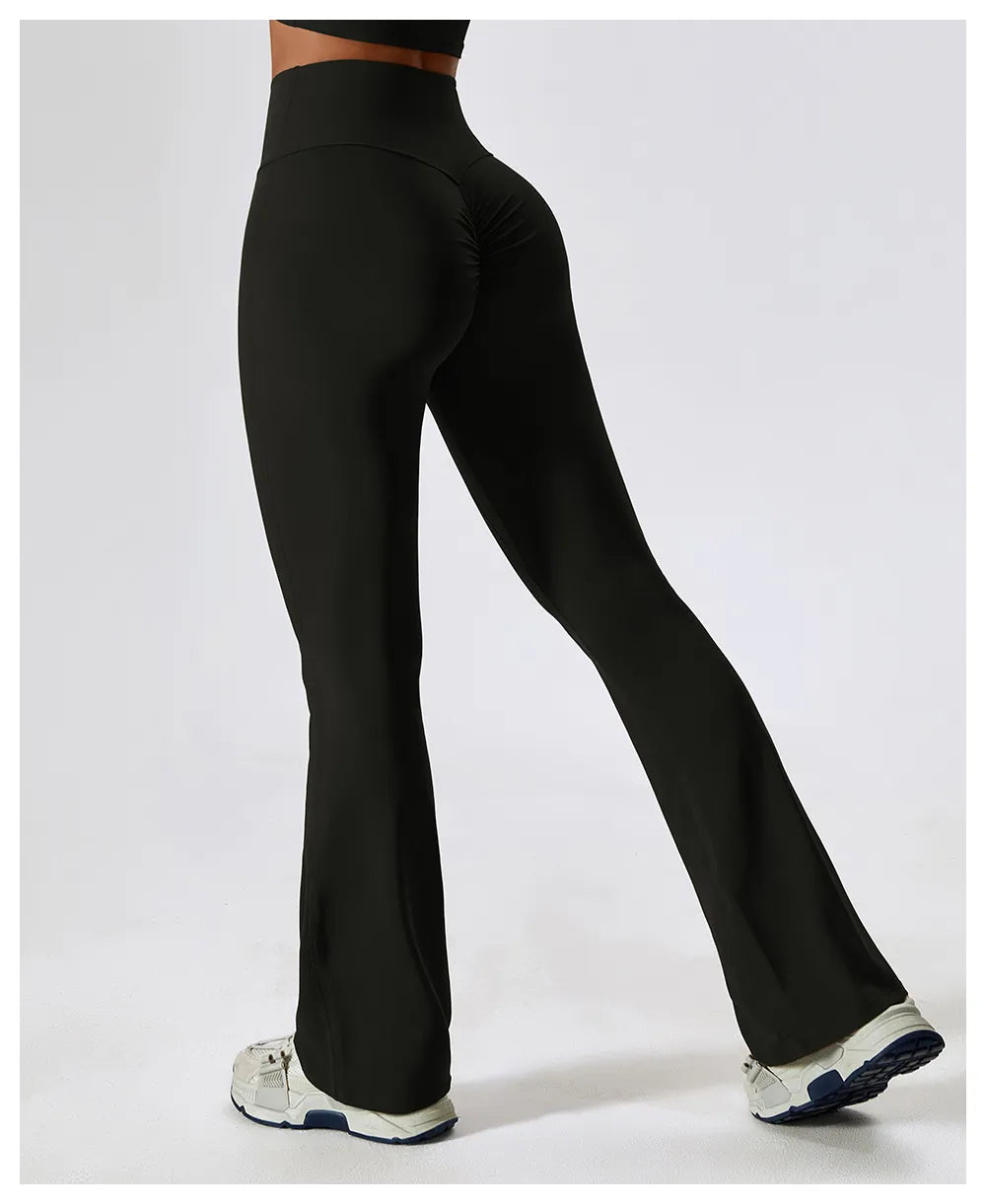 Flare Leggings Yoga Pants Women High Waist Wide Leg Pants Women Gym Fitness Sports Black Flared Pant Latin Dance Trousers
