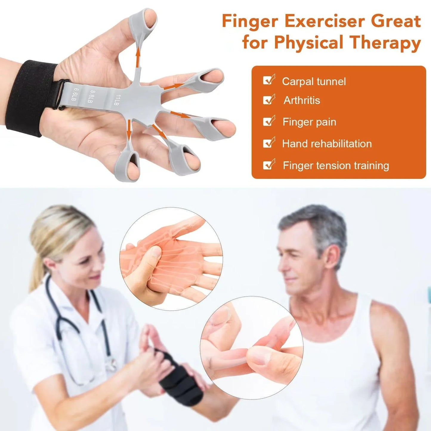 Gripster Strengthener Finger Stretcher Trainer Exerciser Hand Grip Trainer Gym Fitness Training Exercise Hand Strengthene