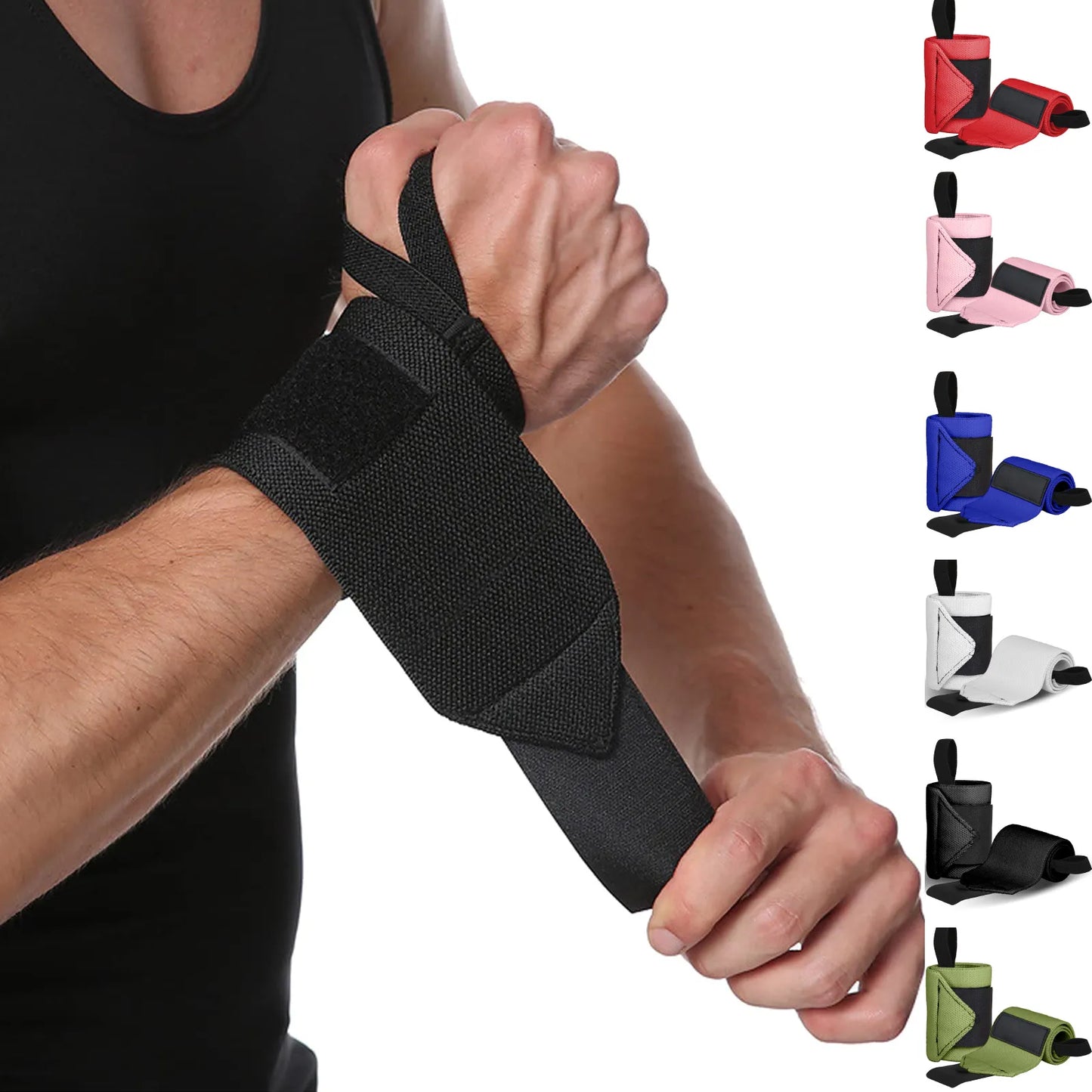 Fitness Wrist Wraps Weight Lifting Gym Wrist Straps Cross Training Padded Thumb Brace Strap Power Hand Support Bar Wristband